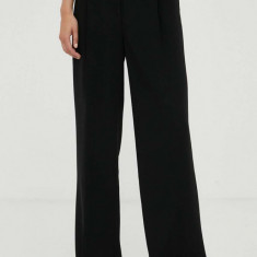MICHAEL Michael Kors pantaloni femei, culoarea negru, drept, high waist