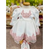 Cumpara ieftin Rochita botez alba cu dantela - DPH18