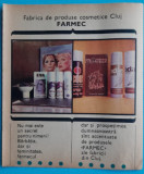 1974 Reclamă Fabrica cosmetice FARMEC CLUJ, comunism, epoca de aur 24 x 20 cm