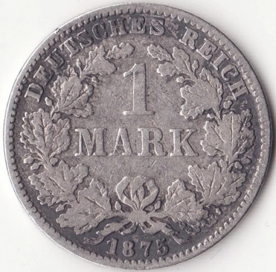 Moneda Germania - 1 Mark 1875 - Wilhelm I - C - Argint foto