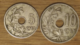 Belgia - set flamand de colectie - 5 + 10 centimes 1920 1924 superbe - Albert I, Europa