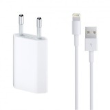 Incarcator Retea 230v - USB 5v 1000mAh (14853) cu Cablu Date iPhone 5/6/7 Alb Blister