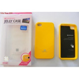 Husa Mercury Jelly Apple iPhone 4/4S Galben Blister, Silicon