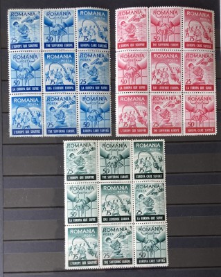 Romania, Exil, Emisiunea XV, Europa care sufera, 1959, serie dantelata foto