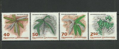 Liechtenstein 1992 - ferigi, flora, serie neuzata foto