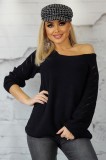 F682-1 Pulover cu decolteu in V si maneci lungi, M, S/M