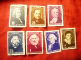 Serie RPR 1958 Personalitati straine , 7 valori stampilate, Stampilat