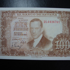 SPANIA 100 PESETAS 1953 XF+/ AUNC