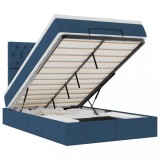 Cumpara ieftin Cadru de pat otoman cu saltea 120x190 cm tesatura albastra