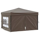 Cumpara ieftin Cort pliabil pentru petrecere, pereti laterali, taupe, 3x3 m