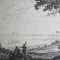 Claude Fran&ccedil;ois Nicole I &quot;Vedere din golful Ancona&quot; gravura veche cca 1760-1767