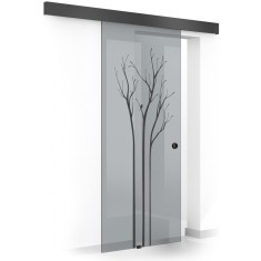 Usa glisanta Boss &reg; Black, model Peace negru, 215 x 60 cm, sticla gri 8 mm, culisanta in ambele directii