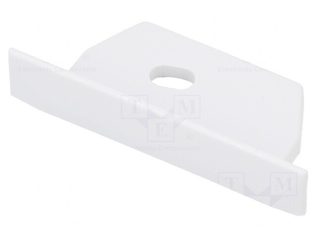 Obturator Alb pentru Profil LED cu Orificiu Diagonal - 20 Bucăți