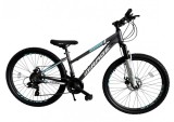 Bicicleta MTB Umit Mirage Lady 2D, 21 viteze, culoare gri turcoaz, roata 26 , cadru din aluminiu, frana disc