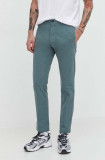 HUGO pantaloni bărbați, culoarea verde, mulată 50468314