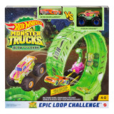 Cumpara ieftin Hot Wheels Monster Truck Pista Cascadorilor in Bucla Fosforescenta