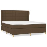 Cumpara ieftin Pat continental cu saltea maro inchis 180x200cm material textil