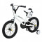Bicicleta pentru copii, 16 inch, cu roti ajutatoare, 4-8 ani, alb