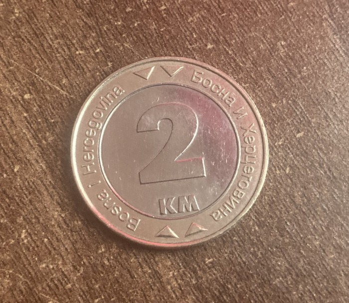 C50 - Moneda foarte veche - Bosnia si Hertegovina - 2 KM - marci convertibile - 2000