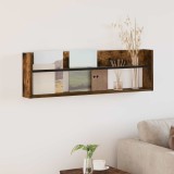 vidaXL Raft pentru reviste cu raft Stejar fumuriu 100 x 12 x 30 cm 890820