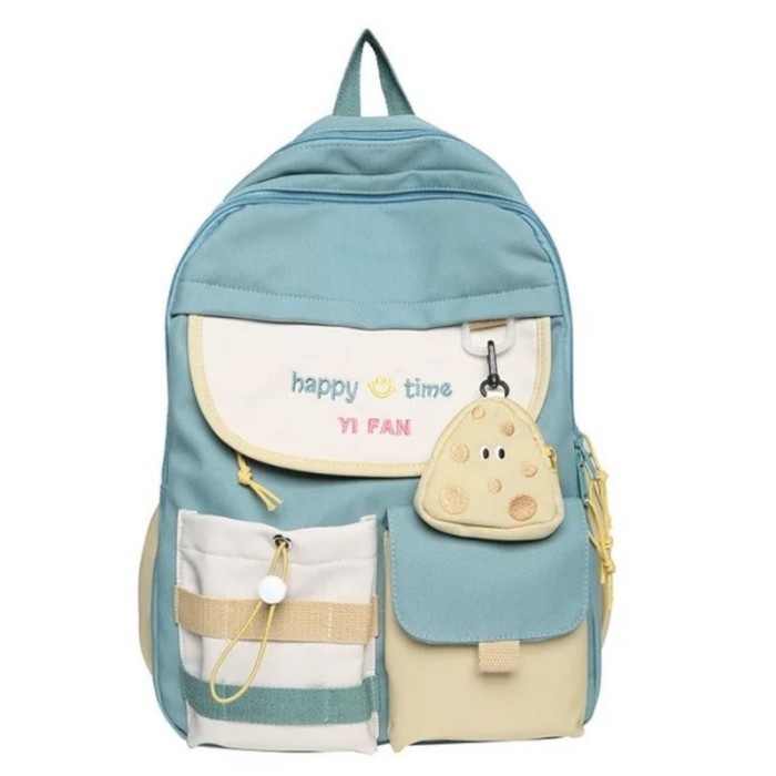 Ghiozdan pentru copii, impermeabil, buzunare multiple, material respirabil, 20 - 35 L, 30 x 11 x 42 cm, Verde