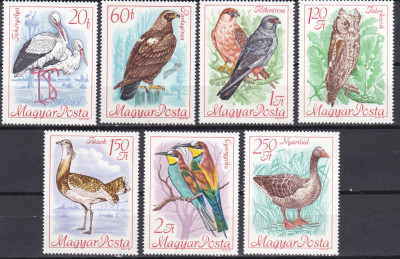 DB1 Fauna Pasari Ungaria 1968 8 v. MNH foto