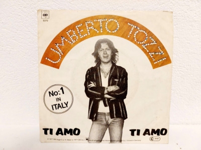 Umberto Tozzi &amp;ndash; Ti Amo, vinil, Vinyl, 7&amp;quot;, 45 RPM, Single CBS 1977 GERMANY foto