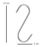 Cumpara ieftin Set 5 carlige inox forma S pentru afumare carne, macelarie, rezistente, sustinere grea, 17 cm, argintiu