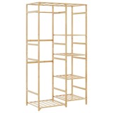 Cumpara ieftin Cuier pentru haine cu rafturi, 100x50x184,5 cm, bambus