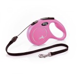 Flexi New Classic, M Cord, lesa retractabila, 5m, roz