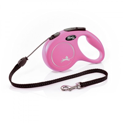 Flexi New Classic, M Cord, lesa retractabila, 5m, roz foto
