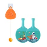 Set palete pentru tenis de masa, flippy, pentru copii, accesoriu de agatat inclus, 2 mingi, design animat, albastru
