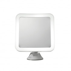 Oglinda cosmetica cu ventuza, iluminata LED, factor marire 5x foto