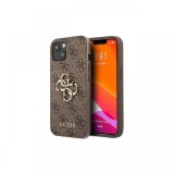Husa iPhone 13 Guess PU 4G Metal Logo Maro