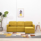 VidaXL Canapea extensibilă modulară cu 3 locuri galben material textil