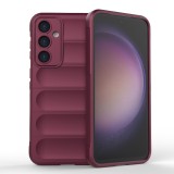 Husa pentru samsung galaxy s23 fe, antisoc, margini cu striatii, design minimalist, bordeaux