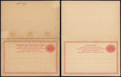 Sweden - Postal History Rare Old Postal stationery + Reply UNUSED DB.192 foto