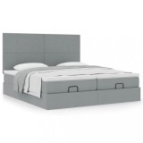 Gossi cadru de pat otoman cu saltele gri deschis 180x200cm material