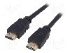 Cablu HDMI - HDMI, din ambele par&amp;#355;i, HDMI mufa, 5m, negru, AKYGA - AK-HD-50A