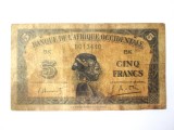 Africa Occidentala 5 Francs 1942 seria:0013440,la jumatate de pret