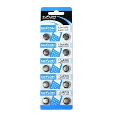 Set 10buc. blister Baterie tip buton 1.55V AG13/ A796/ LR44, baterii alkaline