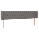 Cumpara ieftin Tablie de pat cu aripioare gri inchis 203x23x78/88 cm textil