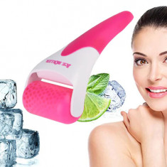 Aparat masaj facial Ice-roller, pentru regenerarea pielii, roz foto