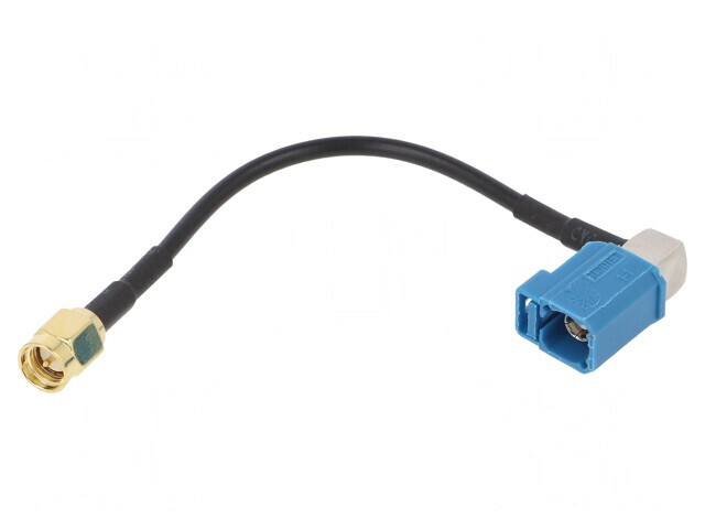Cablu Fakra Mamă la SMA Tată 100mm &icirc;n Unghi Drept