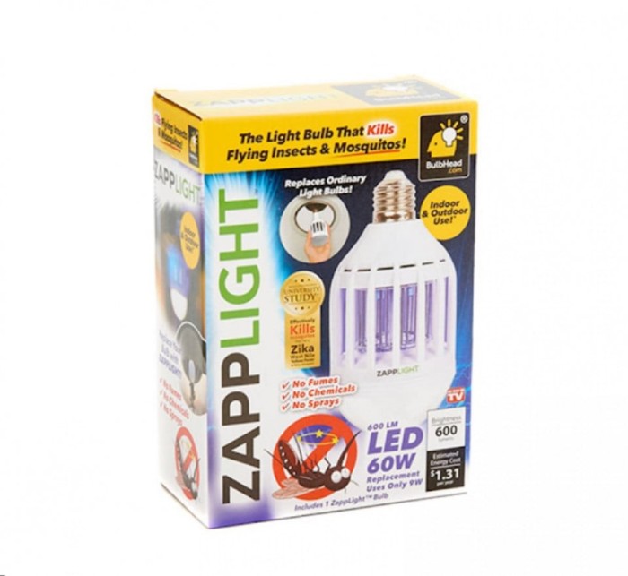 Bec LED antiinsecte cu lampa UV anti-tantari, insecte 600 lm, 60 W