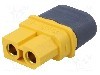 Conector alimentare DC, 500V, 2 pini, seria XT60, {{Dimensiune pin}}. AMASS - XT60L-F