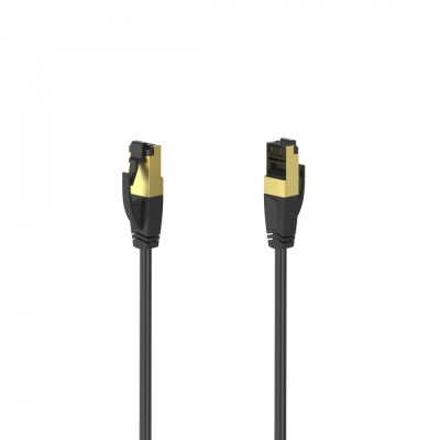 Cablu de corelare de retea HAMA S/FTP, CAT 8, RJ-45 - RJ-45, 40Gbit/s, 3,0 m, fara halogeni, negru foto