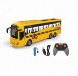 Cumpara ieftin Autobuz scolar cu telecomanda, 4 functii directie, lumini, cablu USB, 29 cm