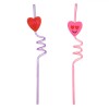 Set Paie Reutilizabile, 2 Buc, Plastic, Design Inimi, Culori Mov și Fucsia, 6x270mm, Oem