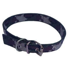 Zgarda pentru caini, imprimeu militar, material textil, 2.5 x 60 cm, ajustabila, 45-55 cm